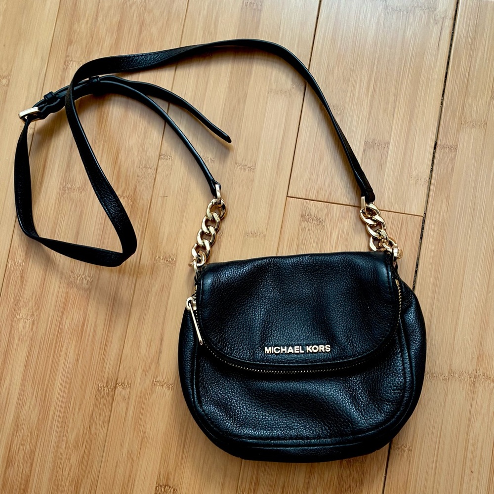 Michael Kors Black Leather Crossbody Bag